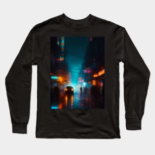 Foggy City At Night Long Sleeve T-Shirt